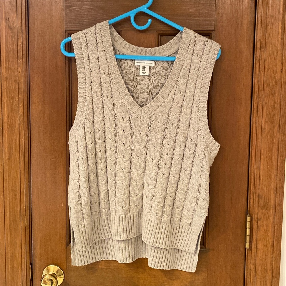Cupcake and cashmere cable knit vest